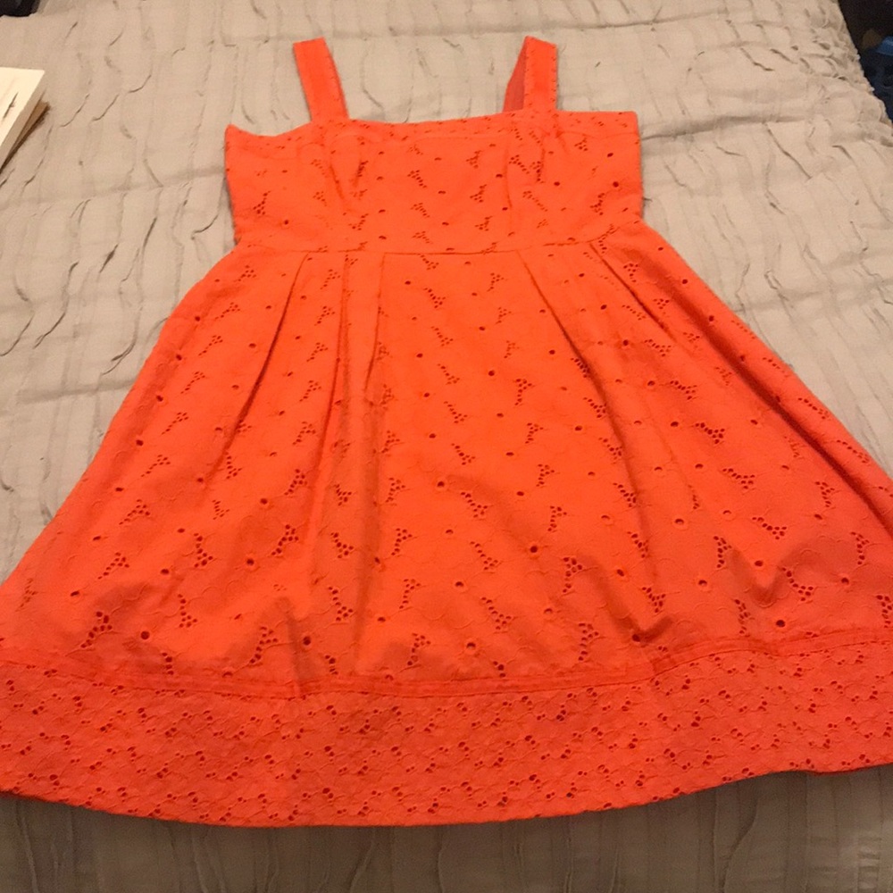 Donna Morgan orange party dress with pockets